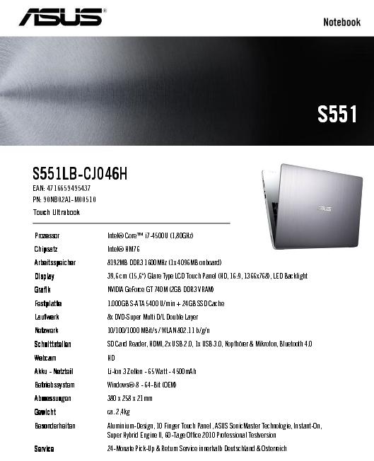 ASUS Vivobook S551