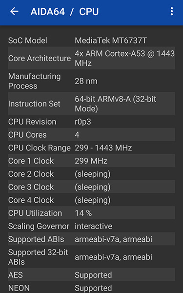 La CPU Mediatek MT6737T