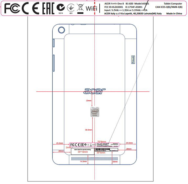 Acer Iconia One 8 (B1-820)