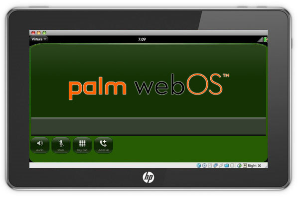 Palm WebOS sul tablet HP Slate nel nostro fotomontaggio