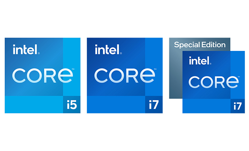 I tre badge dei processori Intel Core H35