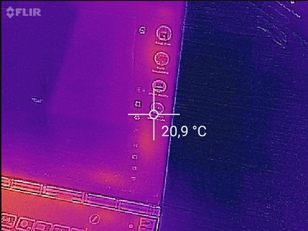 Temperatura percepita sul display di circa 21 gradi