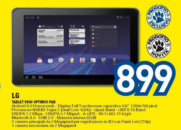 LG Optimus Pad da Euronics