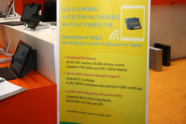 Mediatek MT8163 è un SoC a 64bit per tablet con connettività WiFi