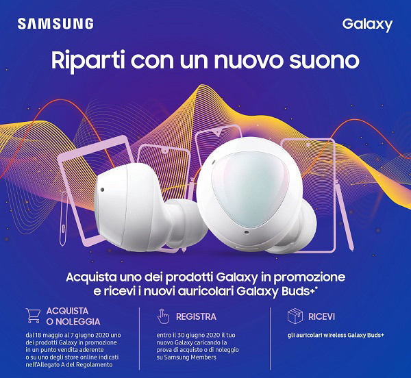 Samsung Galaxy Buds+ in omaggio con Galaxy S20