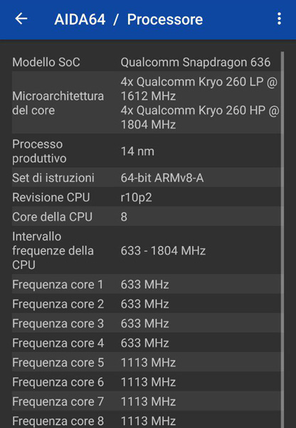 AIDA64: Qualcomm Snapdragon 636